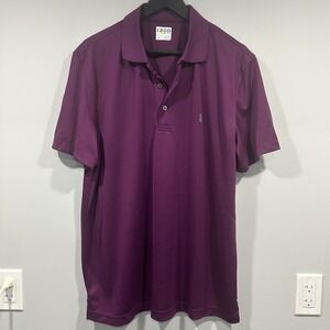 Izod  Athletic Golf Polo Short Sleeve Mens Size Large Purple Relaxed Fit